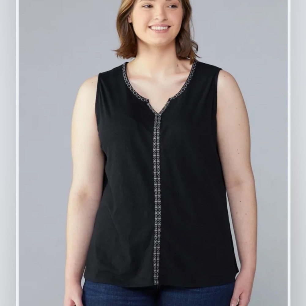 Kühl Womens Black Organic Cotton Sway Embroidered Tank SZ XL